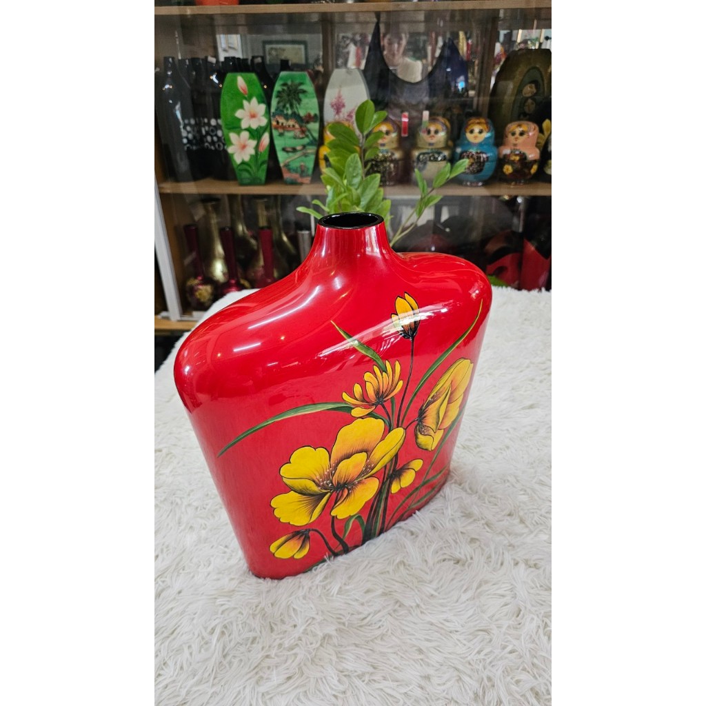 Bình Hoa Sơn Mài Vuông Cao Cấp  dùng để cắm hoa, trang trí kệ, bàn làm việc, quà tặng ý nghĩa