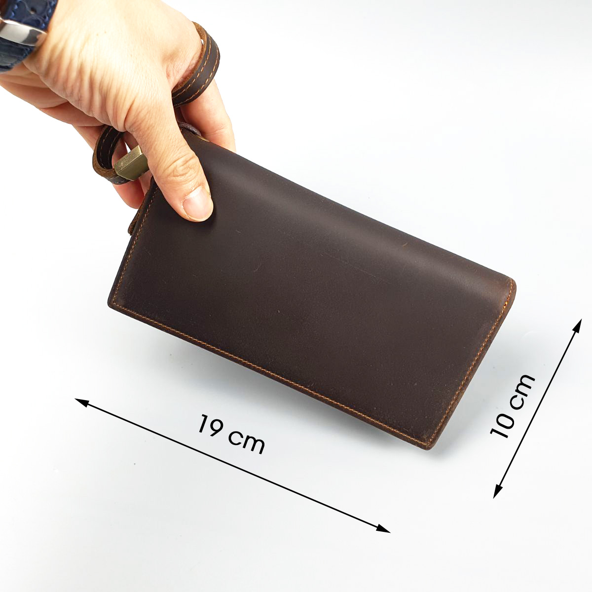 Ví cầm tay nam da bò sáp, chất da dày bền dành cho bạn nam cá tính, CAM KẾT Y HÌNH - BH 3 NĂM CL129