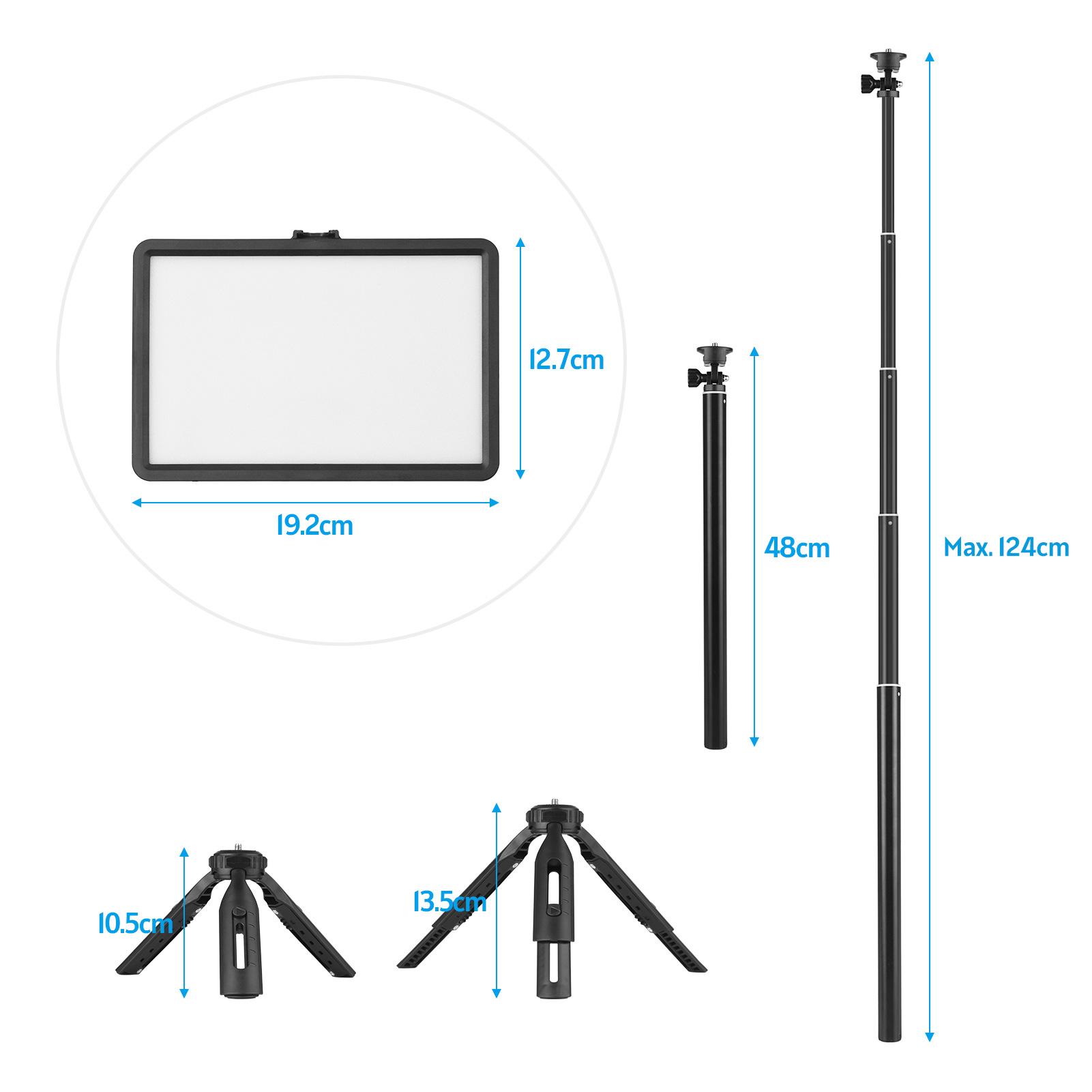 USB LED Video Light Kit Conference Light with 2 * LED Fill Light + 2 * Extendable Tripod + 16 * Color Filters