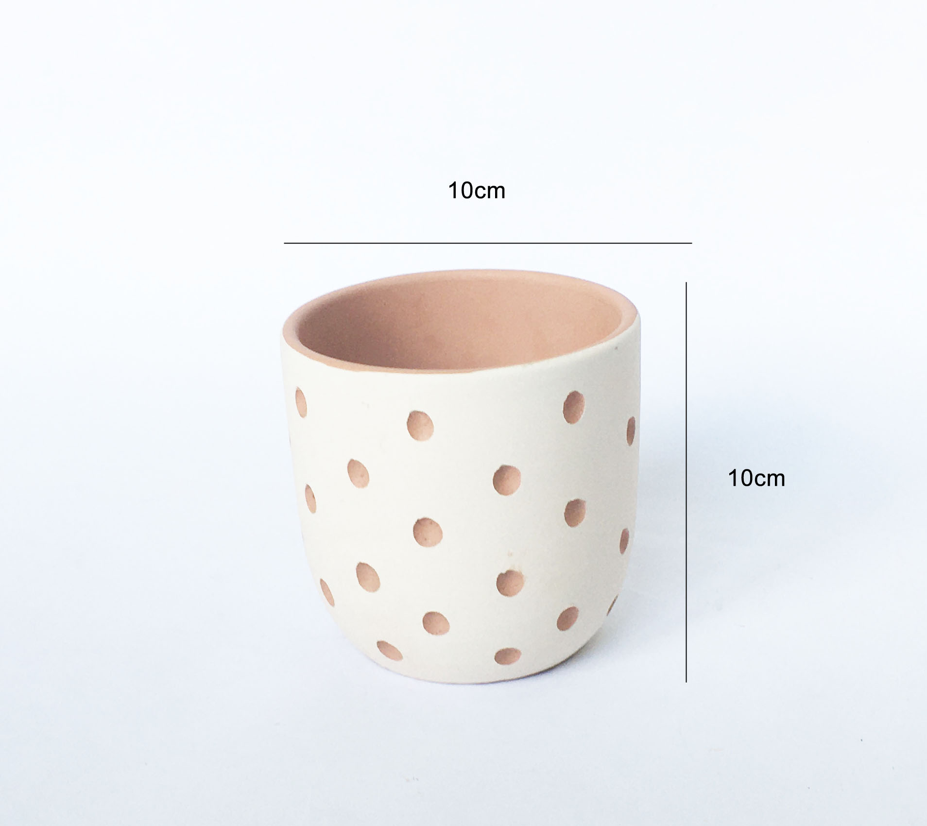 Chậu đất nung - chậu trứng họa tiết lỗ tròn KT 10x10cm, chậu trồng cây cảnh sen đá xương rồng