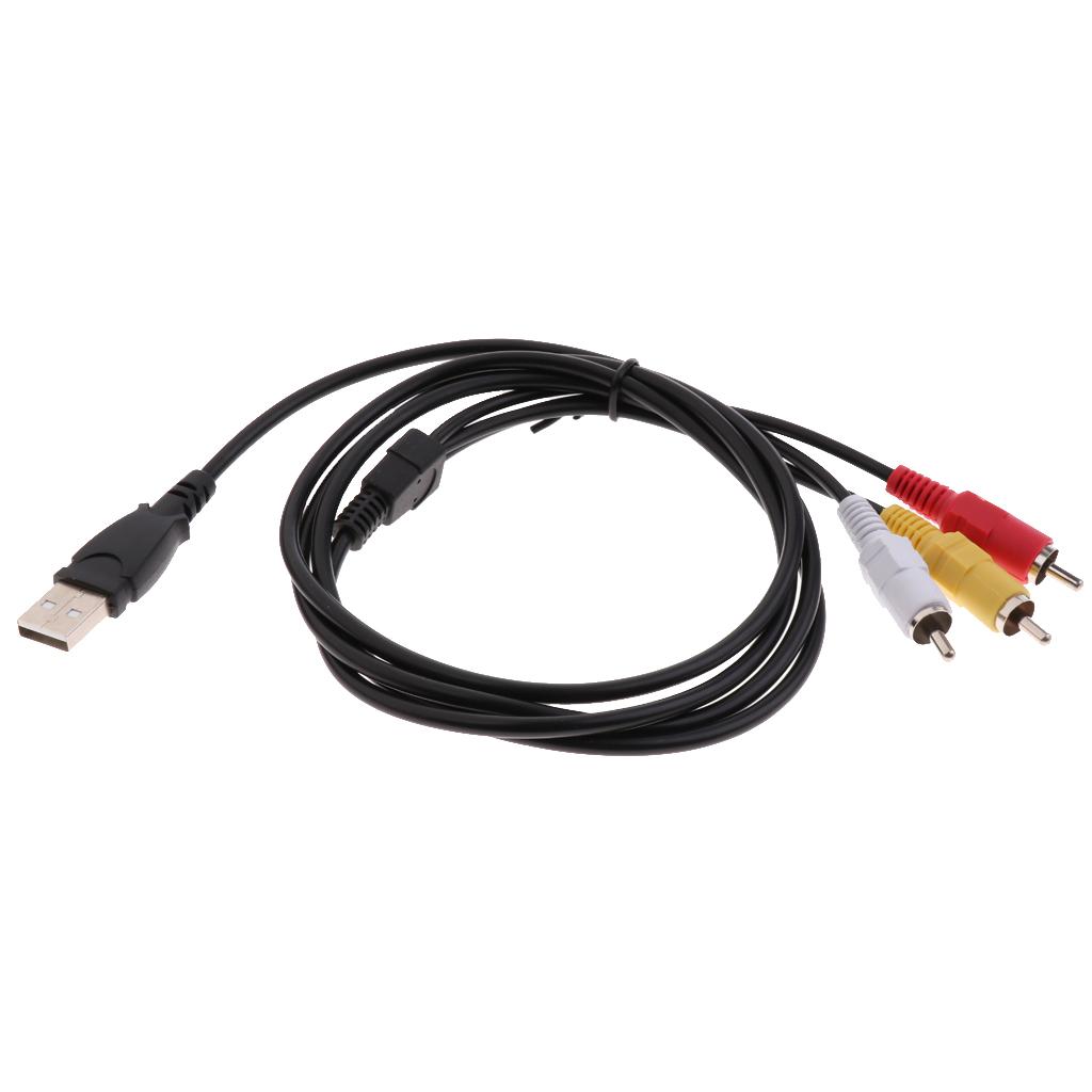 USB to RCA Cable1.5m USB Male to 3 RCA Male Jack Splitter AV Adapter Cable