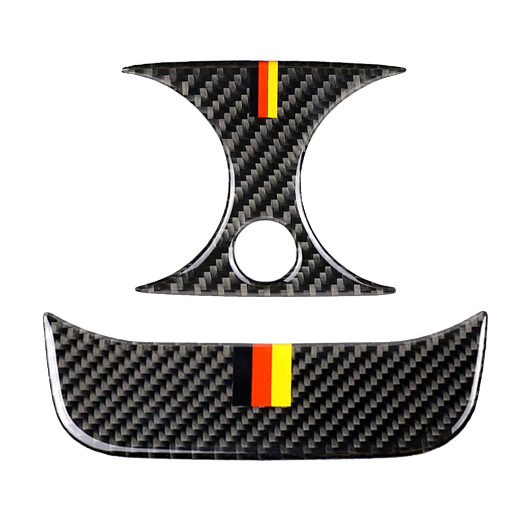 2PCS Rear Carbon Fiber Car Outlet Cover Sticker for
