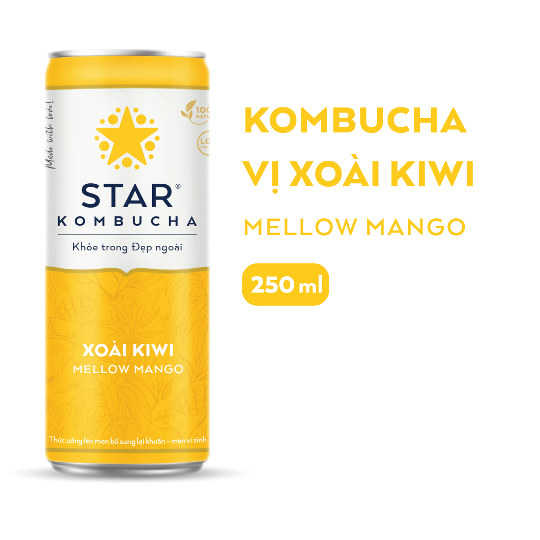 Lốc 6 lon thức uống lên men STAR KOMBUCHA mix vị (250ml/lon)