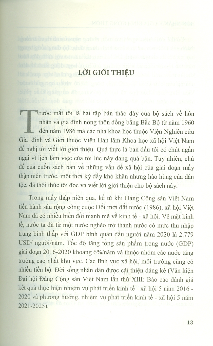 HÔN NHÂN VÀ GIA ĐÌNH Nông Thôn Đồng Bằng Bắc Bộ Giai Đoạn 1976 - 1986 (Sách chuyên khảo)