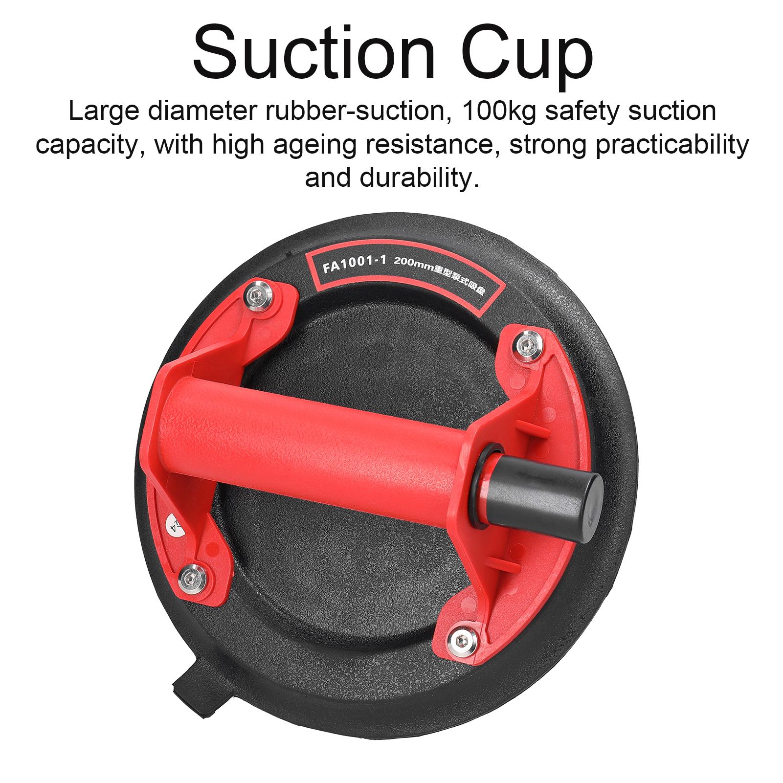 200mm Diameter Vacuum Suction Cup 100kg High Bearing Capacity Heavy Duty Vacuum Ceramic Tile Lifter for Granite Glass Lifting Tool