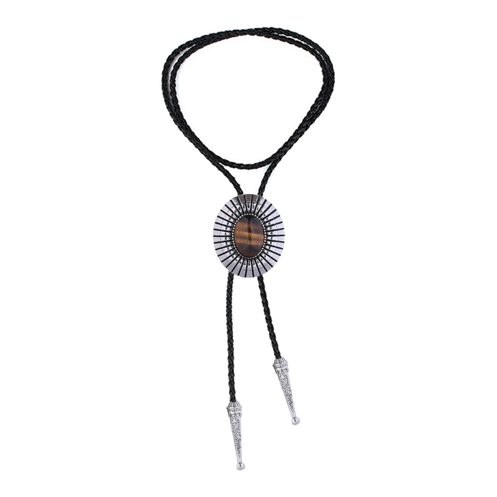 Bolo Tie Necktie PU Leather American Gift Costume Necklace for Men Women