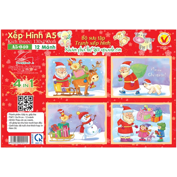 Xếp hình A5 - Ông Già Noel (4 Trong 1) A5-040