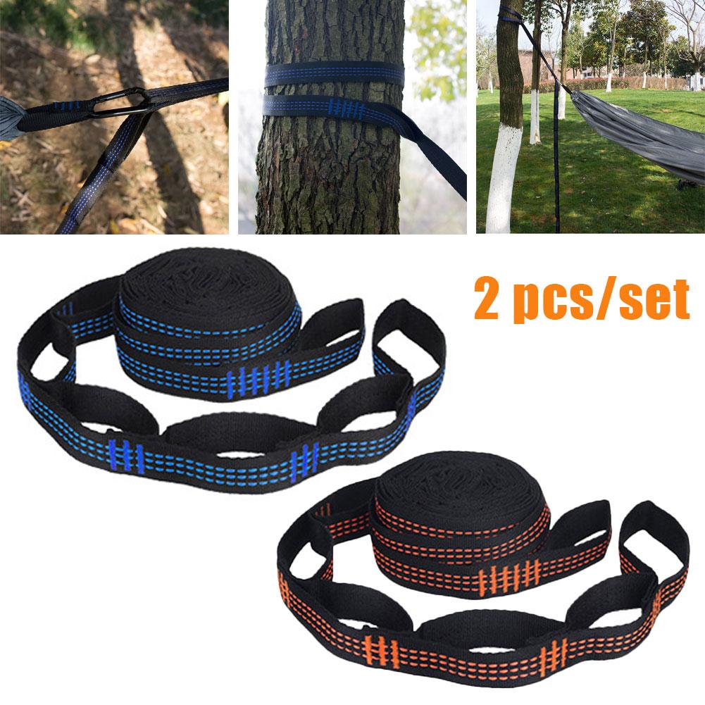 2pcs/ đặt dây đeo võng treo đai siêu mạnh liên kết dây nai dây sợi dây thừng w/ khóa cho võng lều 200*2,5cm Color: Orange