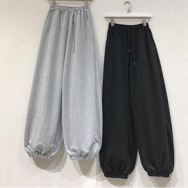 Quần nỉ nữ bo ống chun / Quần jogger trơn 2 màu hot trend