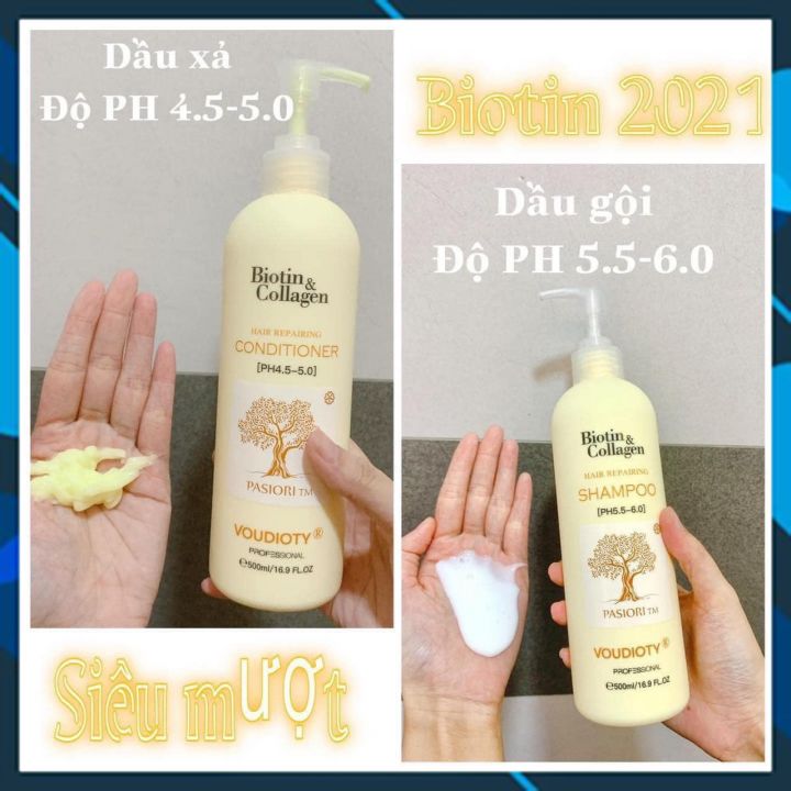 DẦU XẢ VOUDIOTY HAIR REPAIR BIOTIN &amp; COLLAGEN VÀNG NGĂN GÃY RỤNG MỀM MƯỢT 1000ML NEW 2022(CHAI LẺ)