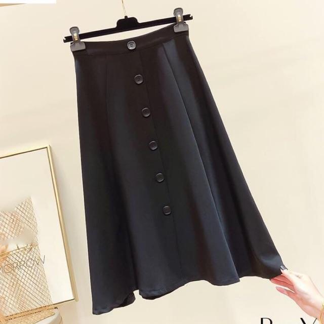 Chân Váy Xoè Đính hàng cúc thời trang nữ