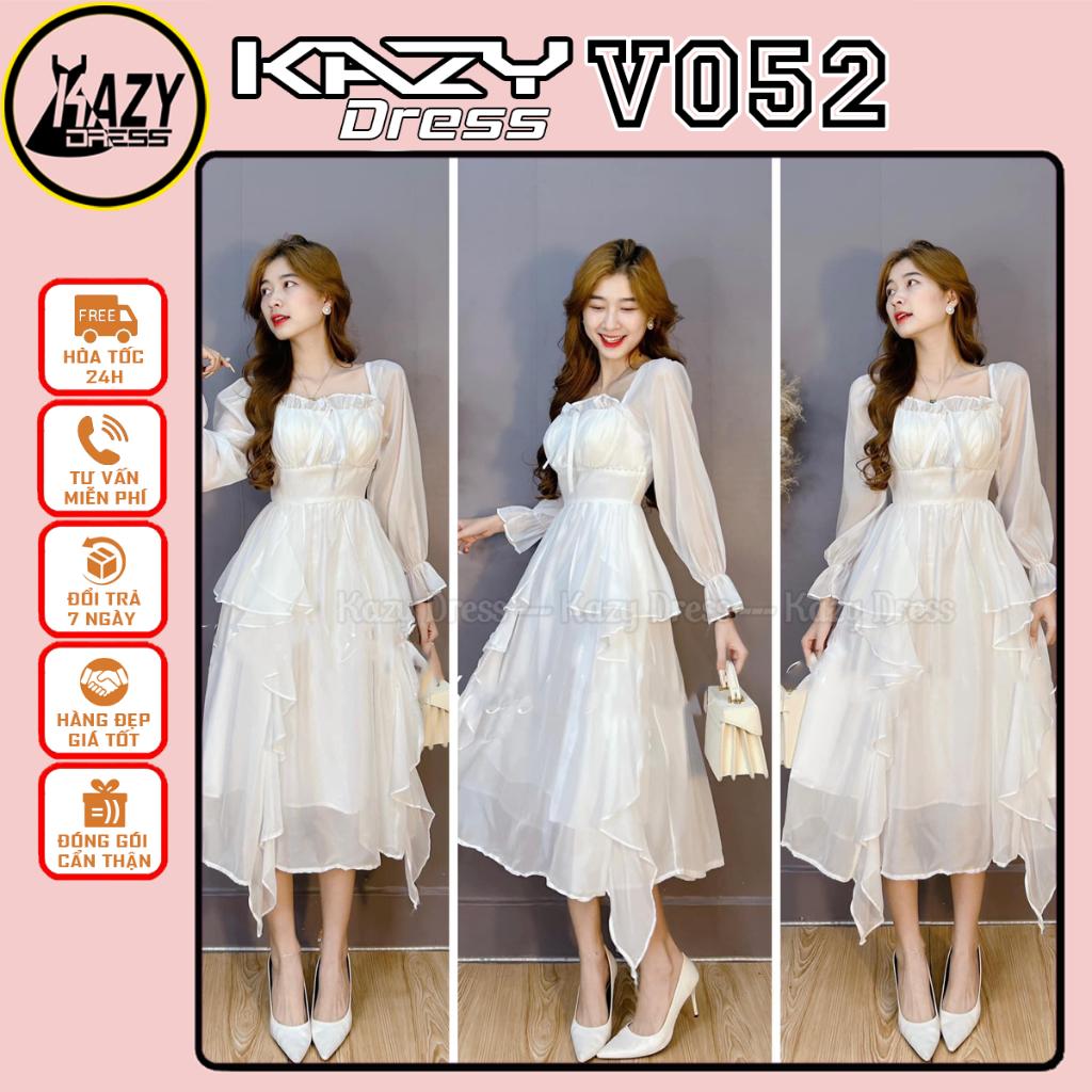 Váy tơ bèo ngọc 2 lớp phong cách tiểu thư siêu sang chảnh KAZY DRESS V052