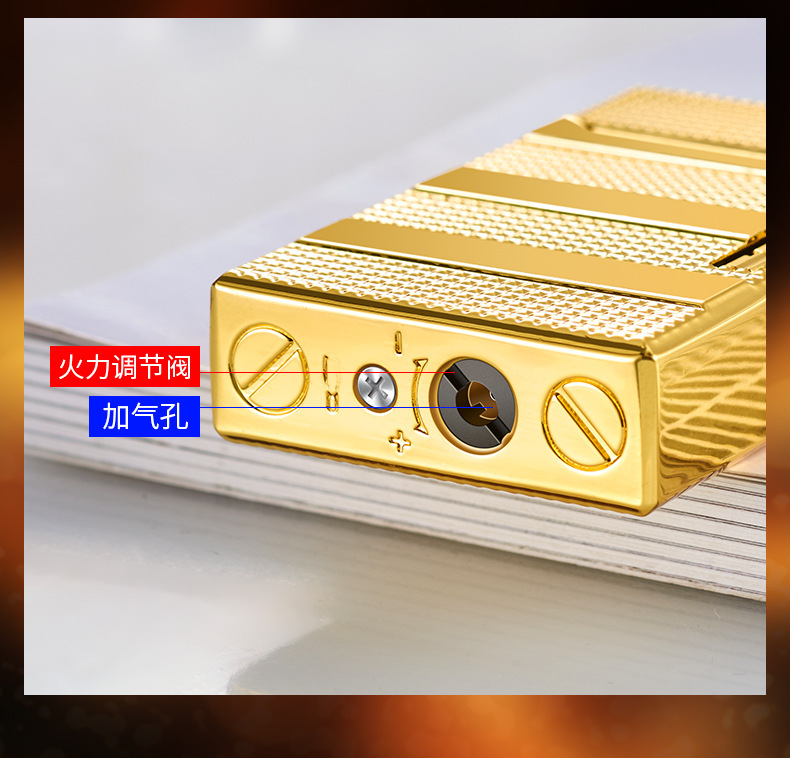 Hột quẹt bật lửa Dupont vân kim cương 3 sọc ngang M36 - xài gas