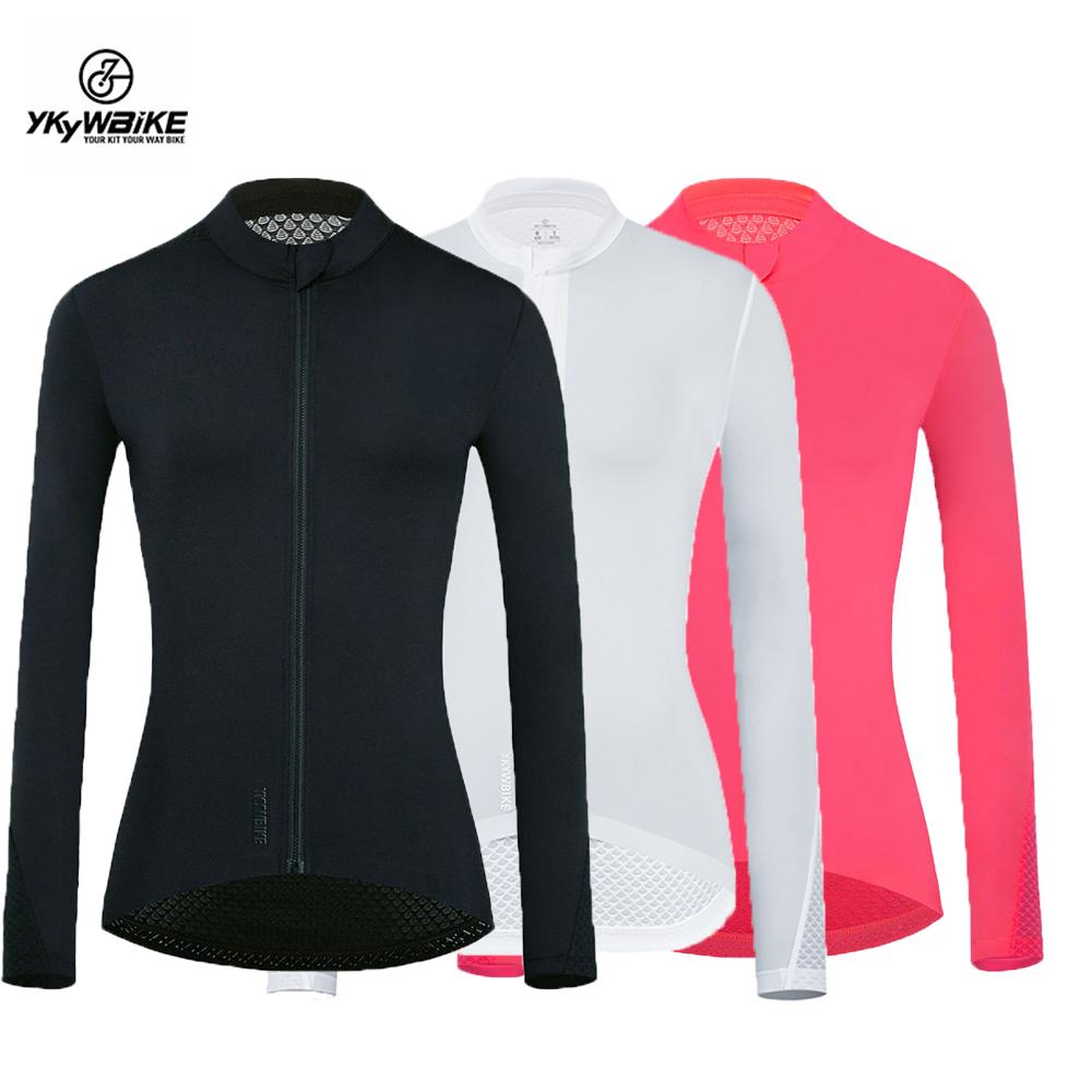 Ykywbike mùa hè đi xe đạp dài tay xe đạp Jersey dành cho phụ nữ khô nhanh trên đường xe đạp xe đạp leo núi trên đường xe đạp leo núi Color: YLJ1001W-Black Size: Asia XXL