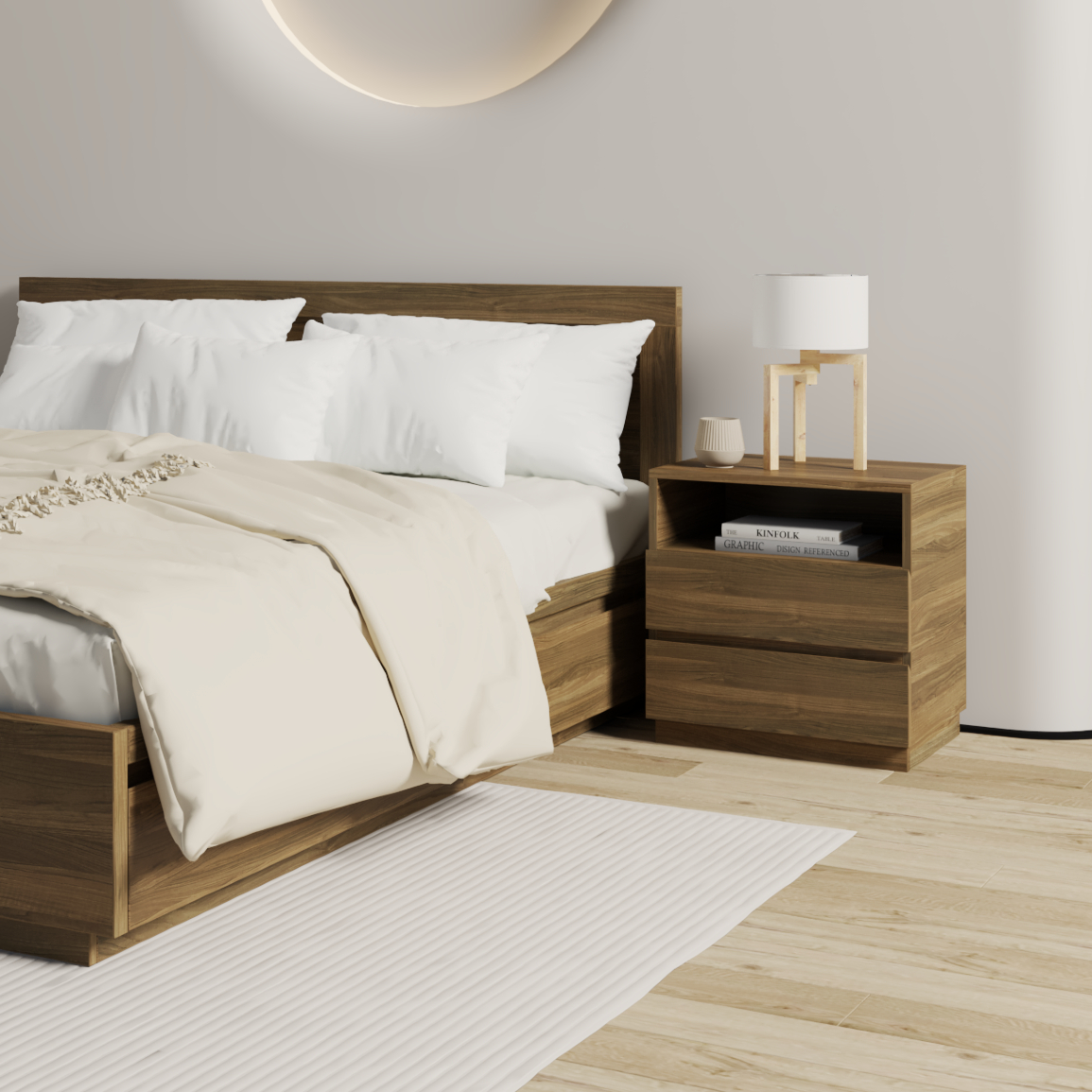 [Happy Home Furniture] MACRO, Táp đầu giường 3 ngăn ,  50cm x 40cm x 52cm ( DxRxC), THK_037