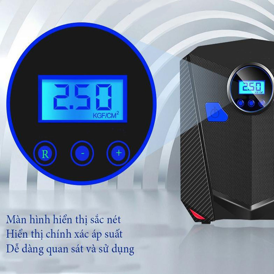 Máy bơm lốp ô tô xe hơi 150W Có đèn pin để sử dụng soi ban đêm