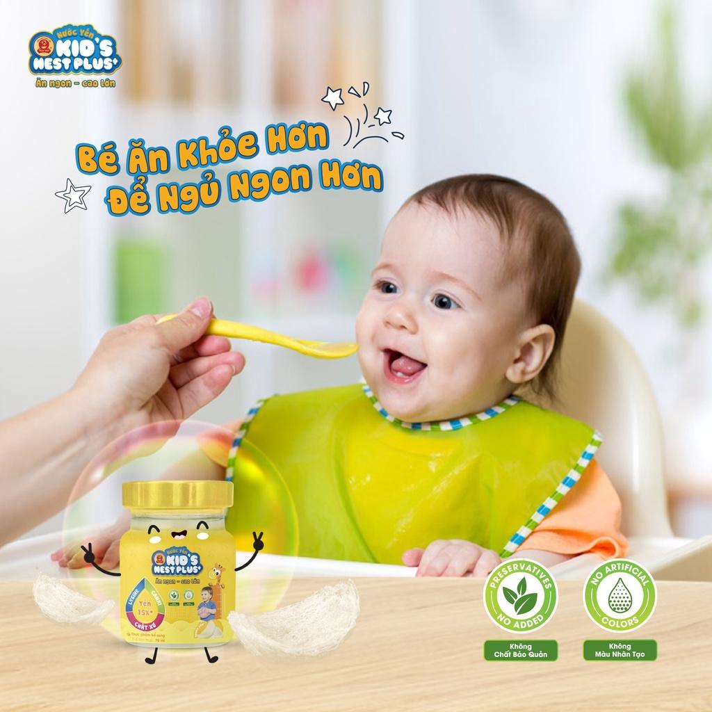 Hộp 6 hũ Nước Yến Sào Cho Trẻ Em Kid's Nest Plus+ Ăn Ngon Cao Lớn (6 hũ x 70ml)