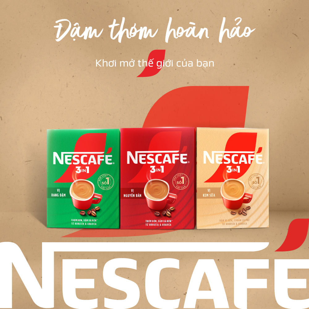 [Tặng bộ 3 hũ gia vị] Combo 2 Bịch Cà phê hòa tan NESCAFÉ 3IN1 VỊ KEM SỮA Bịch 24 gói ĐẬM VỊ SỮA, CHUẨN CÀ PHÊ
