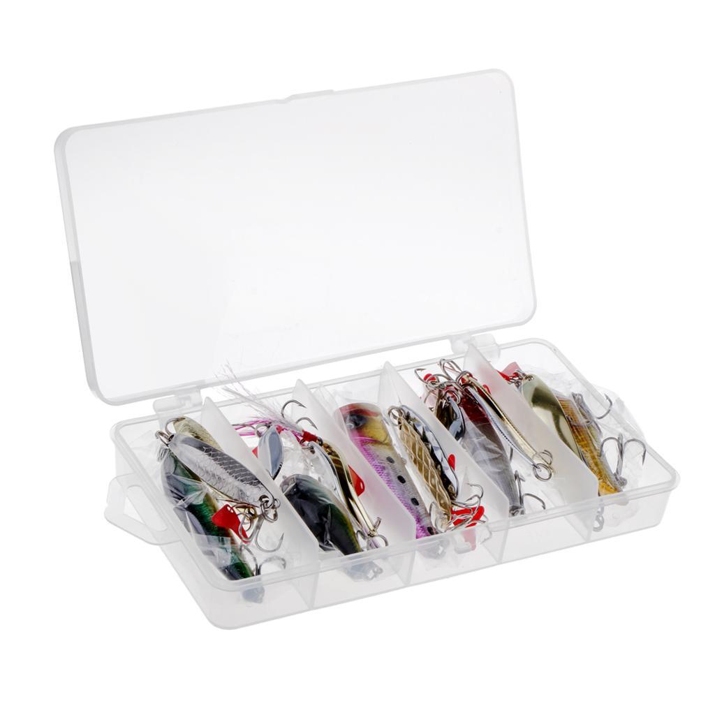 Fishing Lures Kit Mixed Hard Lures Spoon Baits and Accessories
