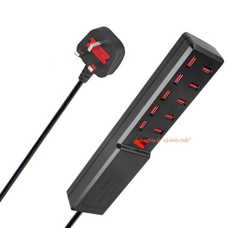 Phong cách mới nhất trong kho Điện thoại di động tiêu chuẩn Anh và Âu Mỹ Máy tính bảng thông minh 10 cổng sạc xốp Nguồn điện USB đầu sạc trực tiếp