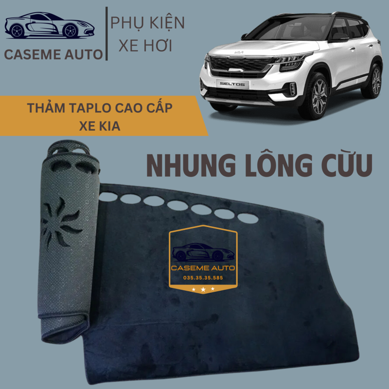 [KIA] Thảm Taplo 3 Lớp Dành Cho Các Xe Hãng KIA, Nhung Lông Cừu Cao Cấp - Hàng Chính Hãng