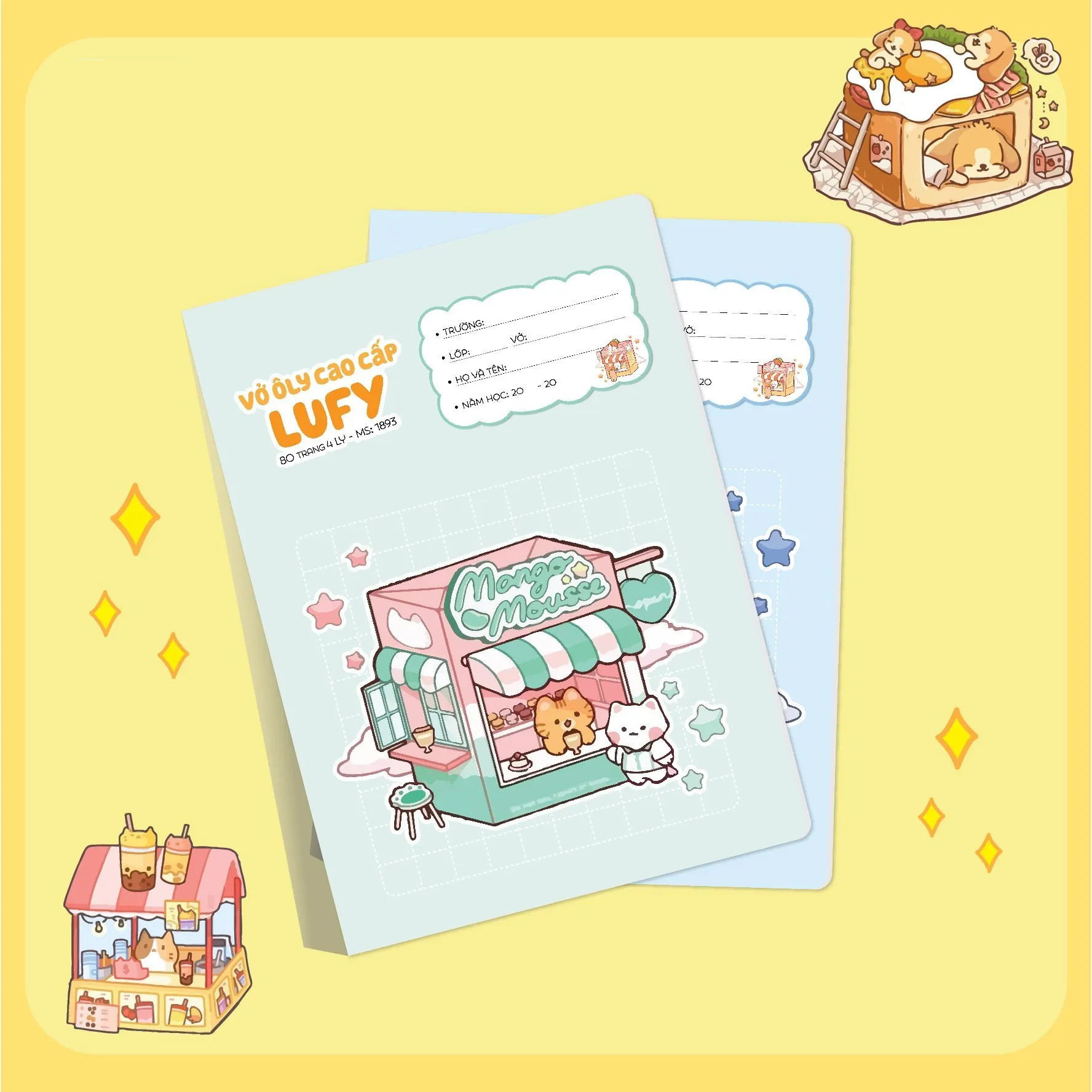 Vở 4 ô ly Hải Tiến 80 trang LUFY 1893 - Định lượng 100gsm