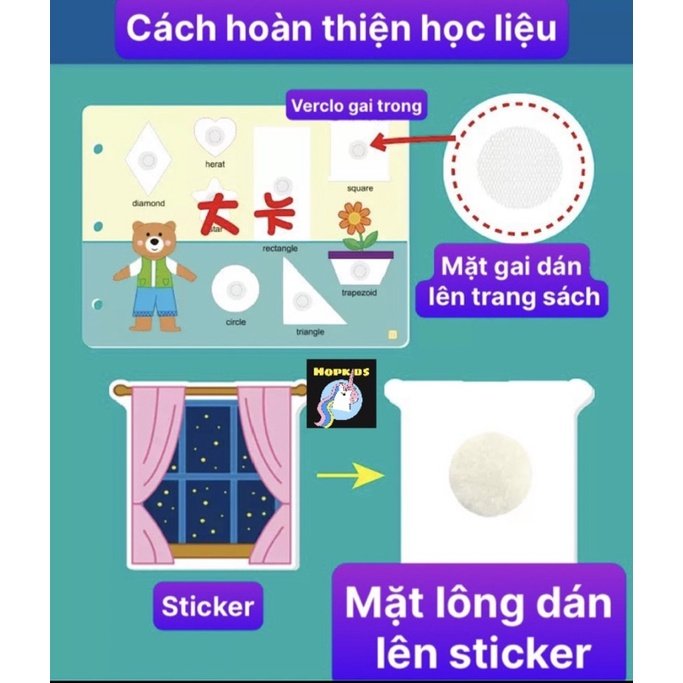 Học liệu bóc dán 17 chủ đề giáo dục sớm thông minh cho bé, bảng bận rộn quiet - busy book