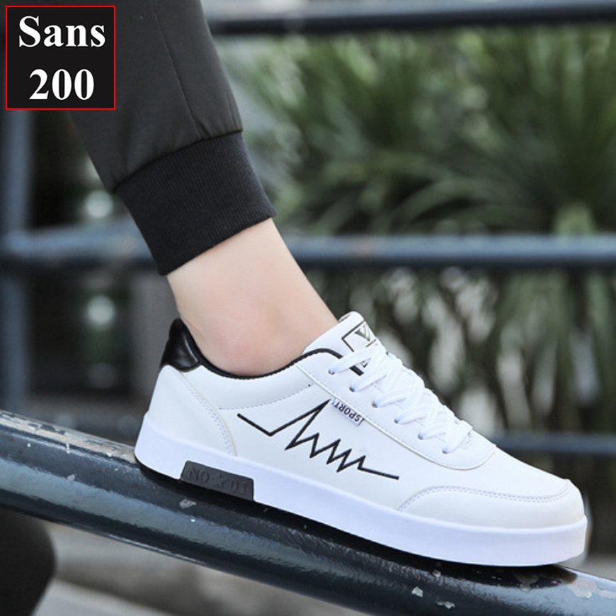 Giày sneaker nam trắng Sans200 giầy thể thao sneakers fullbox sport fashion basic đẹp năng động trẻ trung hàn quốc