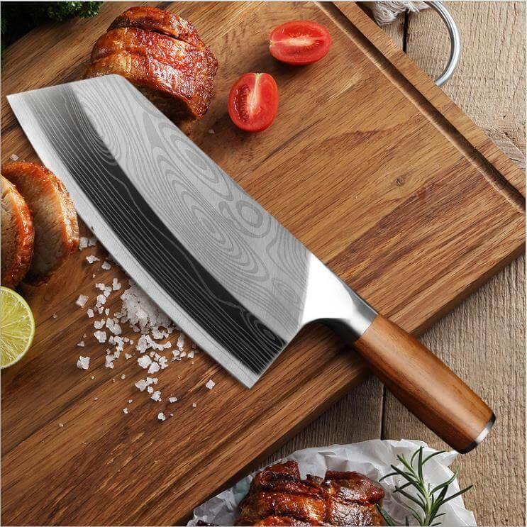 DAO - DAO BẾP NHẬT BẢN SANTOKU THÉP DAMASCUS MÃ VDT124 VNS