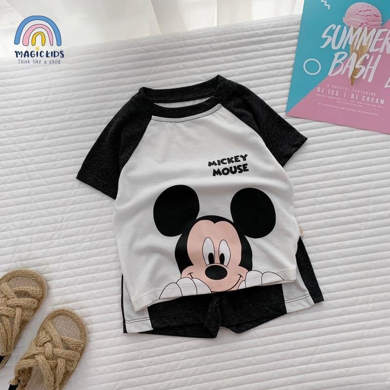 Bộ quần áo bé trai 2 3 4 5 6 7 tuổi ngắn tay cotton co giãn thấm hút mồ hôi Magickids Quần áo trẻ em mùa hè BR21045