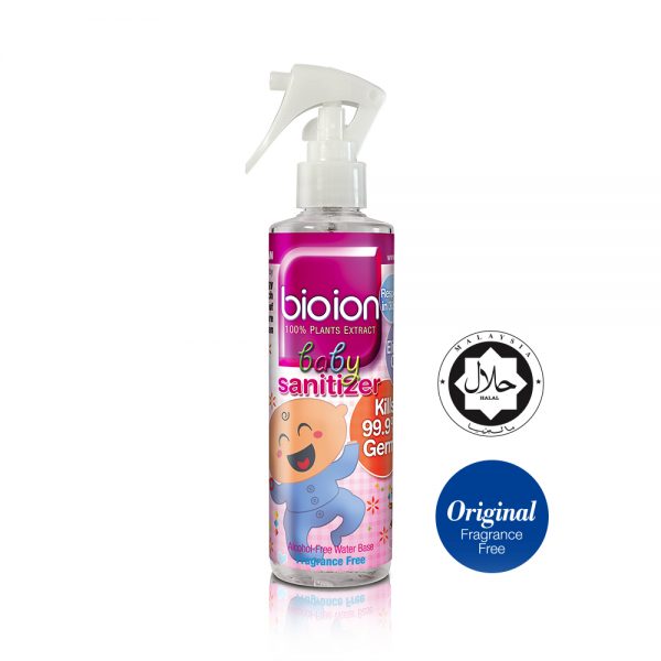 Chai xịt Bioion Baby Sanitizer 250ML- sạch vi khuẩn, không cồn, không mùi hương.