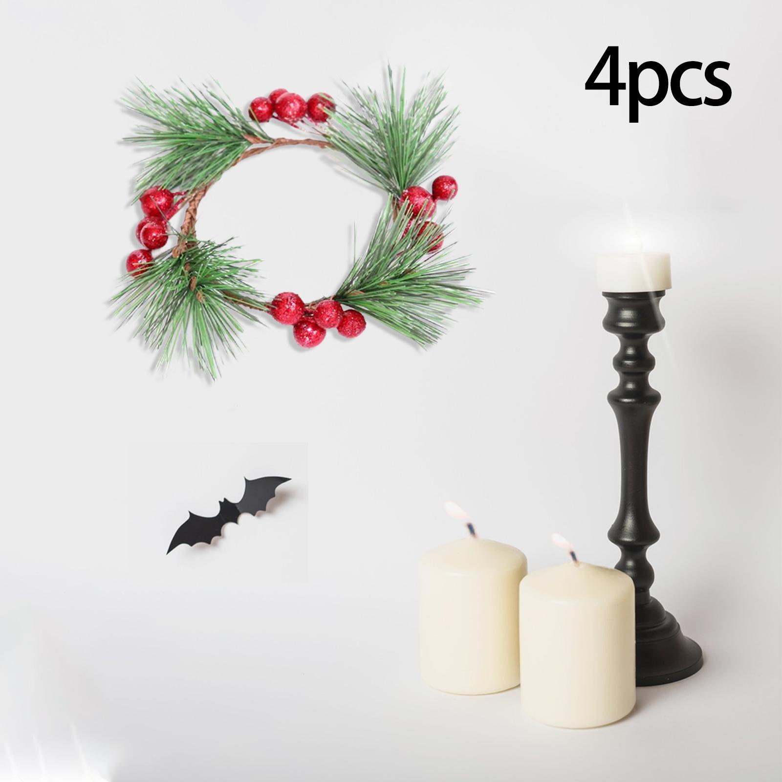 4x Candle Wreaths Candle Holder Stand Candle Garland for Home Party