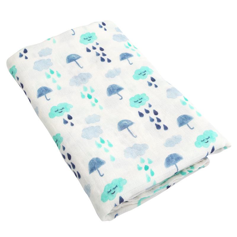 120X120Cm Muslin Bé Đầm Chăn Chức Năng Thiết Kế Quấn Bé Bao Bọc Rainbow In Hình Bé Sơ Sinh Gối