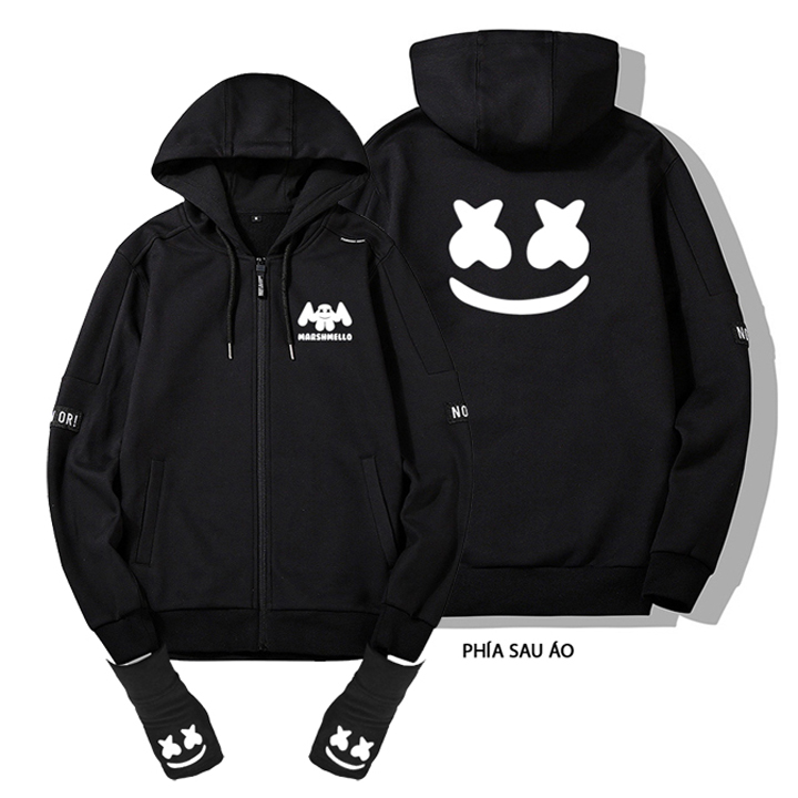 Áo khoác nam nữ Marshmello, chất liệu vải nỉ trơn 2 lớp ấm áp, cản gió hiệu quả, bên trong có lớp cách nhiệt chống lạnh chống nóng tốt(TẶNG KÈM GĂNG TAY CAO CẤP)