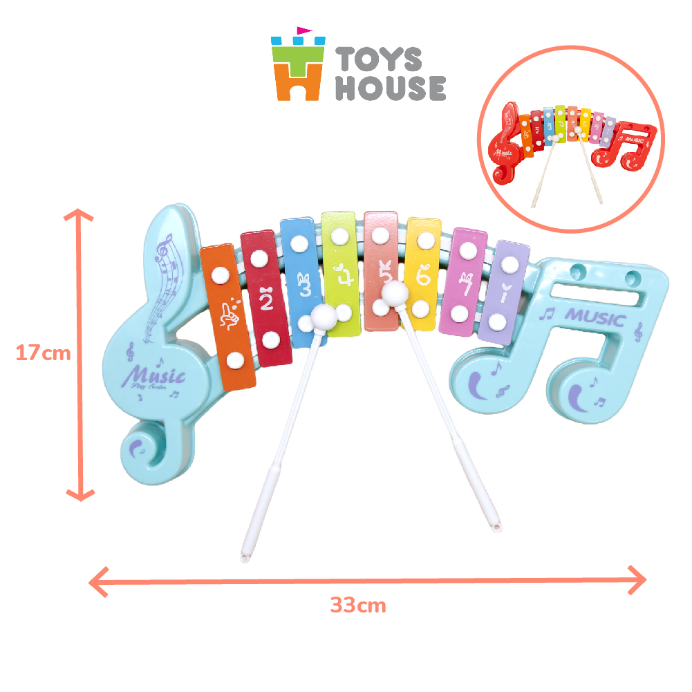 Đồ chơi đàn gõ Xylophone cho bé 8 phím hình nốt nhạc - Đồ chơi âm nhạc cho bé Toyshouse 683-2