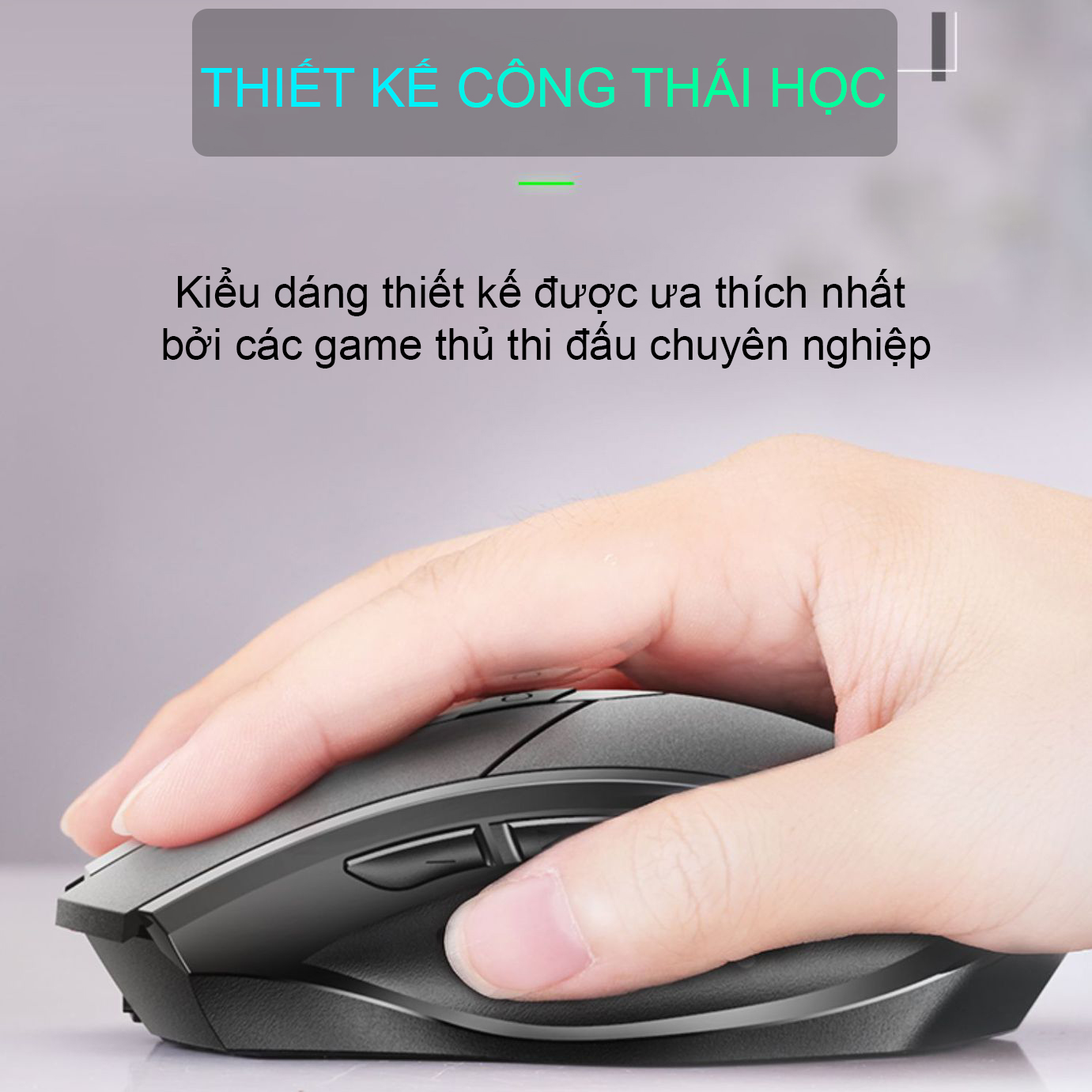 Chuột gaming không dây sạc pin Sidotech P6W cho game thủ chơi game chuyên nghiệp kết nối Wireless 2.4G không độ trễ, pin sạc sử dụng 30 ngày tương thích máy tính laptop window Mac OS - Hàng Chính Hãng