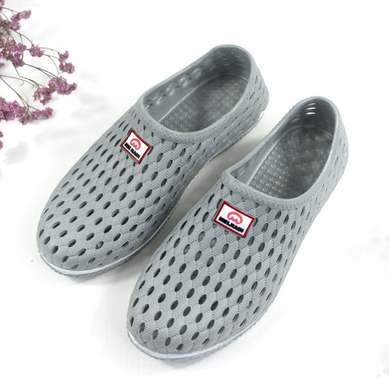 Giày Nhựa Dẻo Lỗ Tổ Ong Đi Mưa Bít Mũi Nam, Nữ
