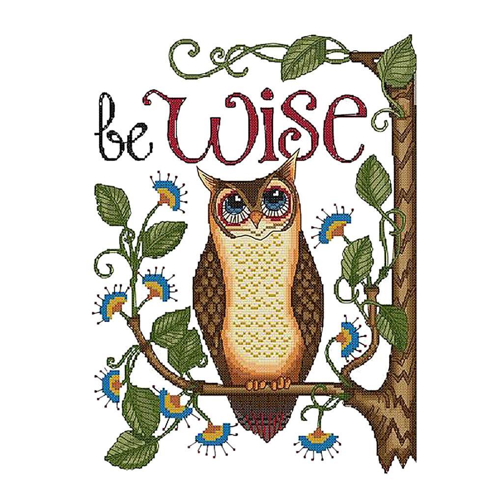 DIY Handmade Cartoon Owl Stamped Cross Stitch Kit Embroidery Kits Home Decor