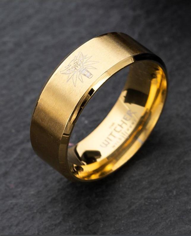 Nhẫn titanium không đen khắc hình Phim Thợ săn quái vật Witcher BHN100