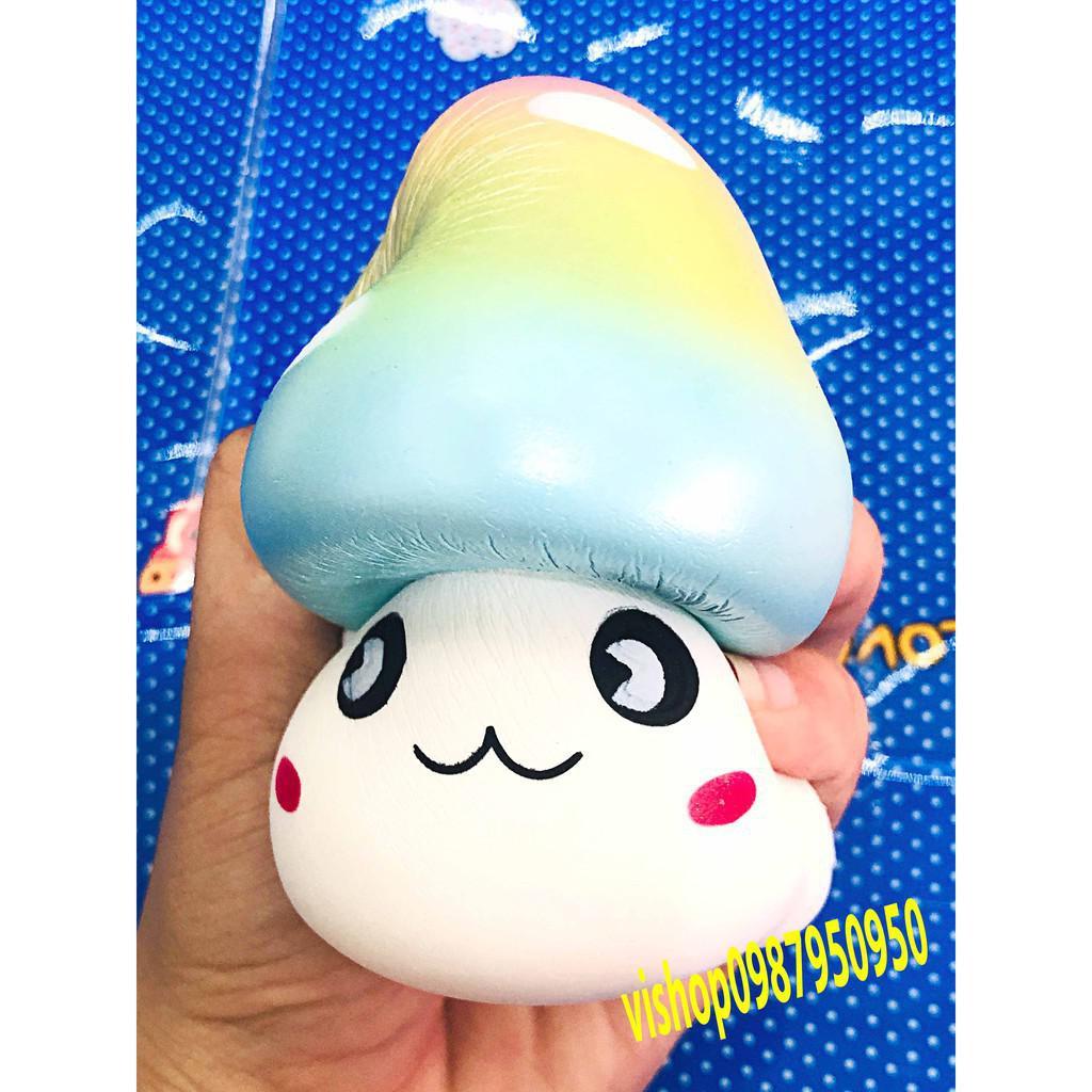 Siêu rẻ SQUISHY NẤM ĐỘI MŨ XANH mắt lagn (thaolinh950) Siêu rẻ