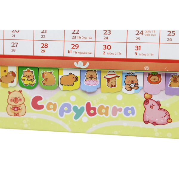 Lịch 2025 - Lịch Để Bàn - Capybara Funny Time
