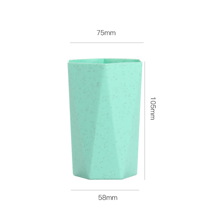 Cốc đánh răng hình lục giác độc đáo - Cốc uống nước chất liệu lúa mạch an toàn thân thiện