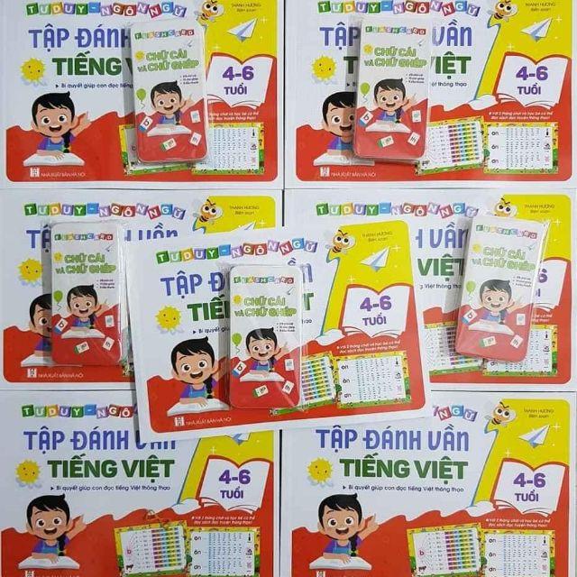 Tập Đánh Vần Tiếng Việt Bé 4-6 Tuổi +Tặng Kèm flashcard gồm chữ cái và chữ ghép