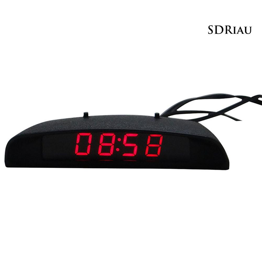 ELECTRONIC Đồng Hồ Điện Tử Có Đèn Led Hiển Thị Nhiệt Độ 3 Trong 1 Cho Xe Hơi