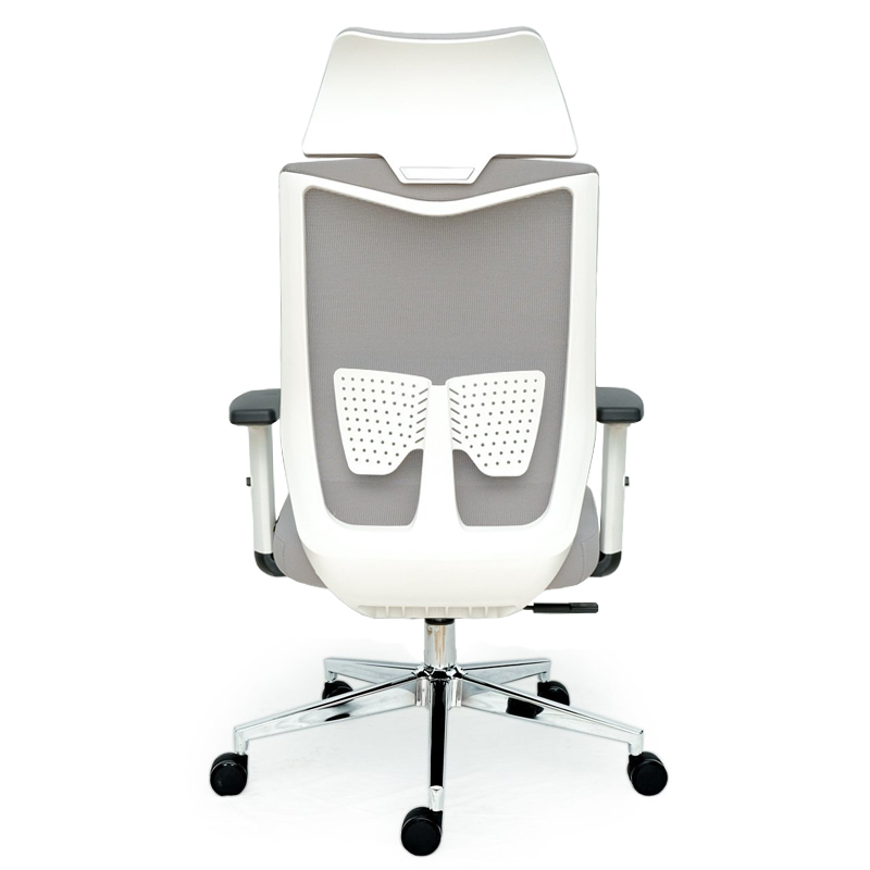 Ghế ngồi làm việc máy tính chân xoay lưng lưới khung nhựa màu trắng tay vịn chữ T điều chỉnh Ghế làm việc tại nhà lưng cao có tựa đầu / office chairs CM4506-M CAPTA 