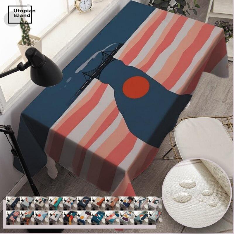 Rectangular Tablecloths Morandi Table Cover Anti-stain Tablecloth For Table For Kitchen Tablecloth Waterproof Wedding Decoration