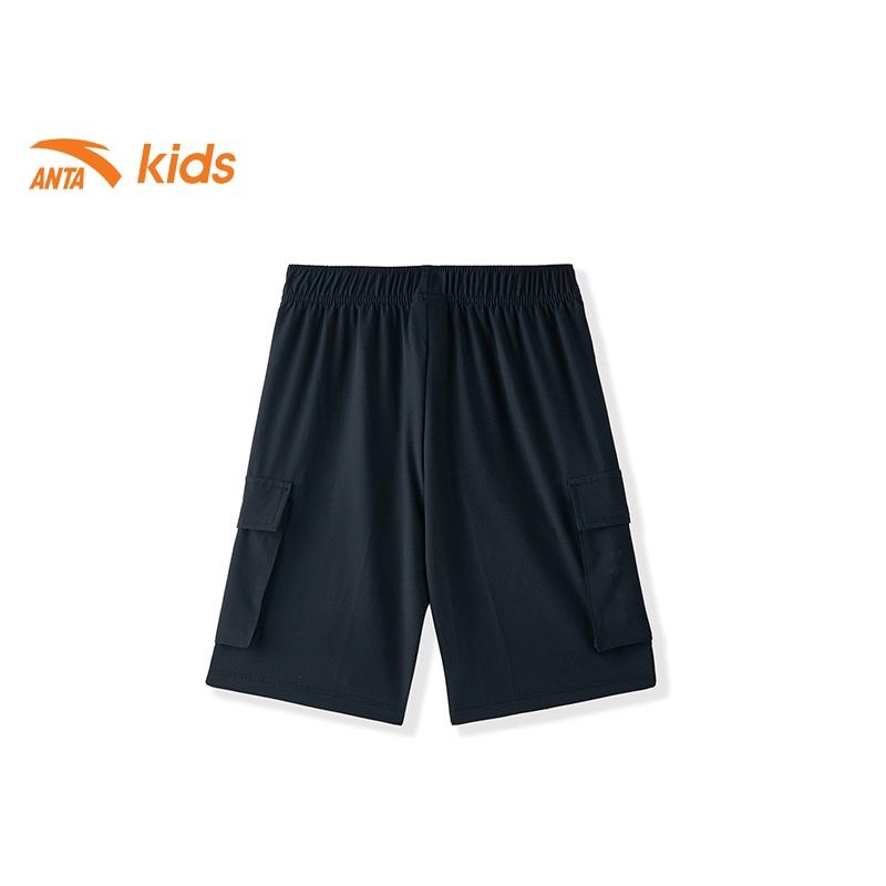Quần short thể thao bé trai thương hiệu Anta Kids 352136310-1 lưng thun, chất mát, co giãn nhẹ
