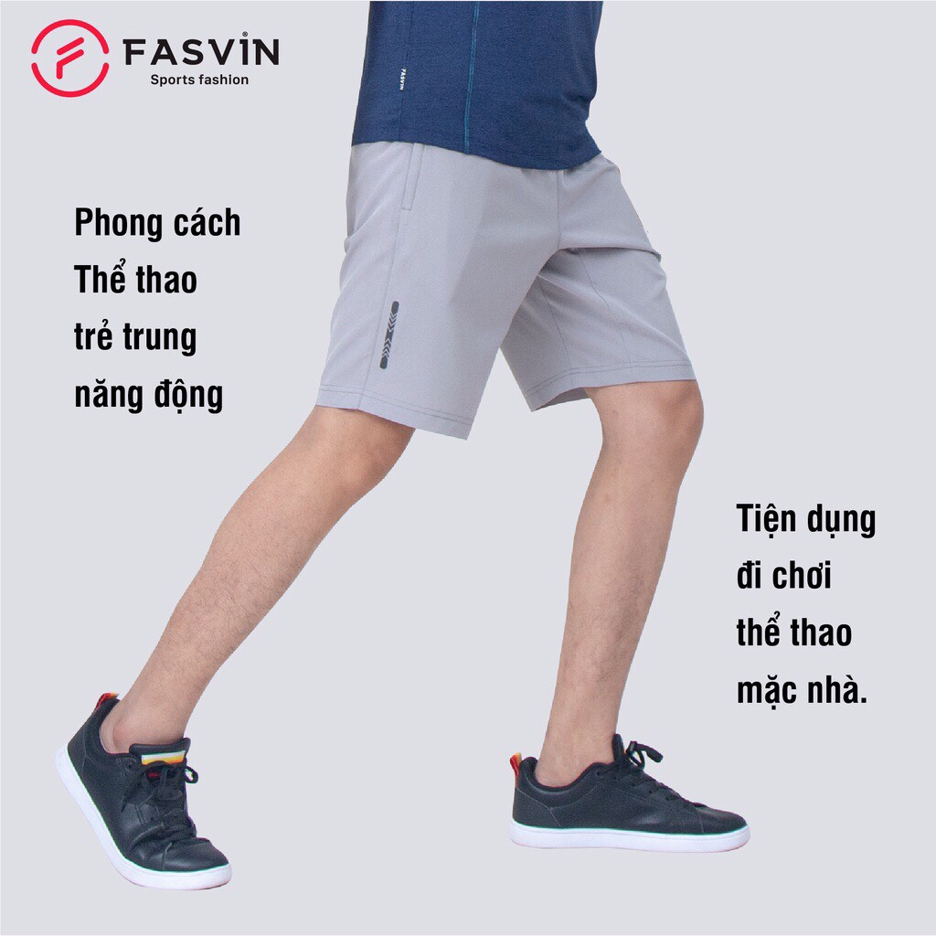  Quần đùi nam Fasvin Q21450.HN short thể thao vải gió chun trơn mát co giãn 4 chiều.