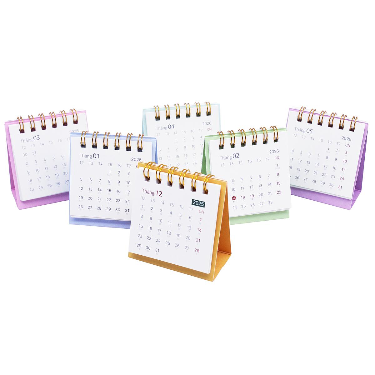 Lịch Bàn Teen Mini 2026 - Size XS - Linh Lan - Mẫu 3