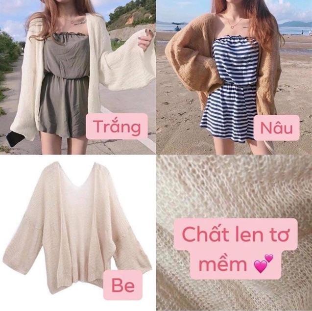 áo khoác len cardigan mỏng đi biển